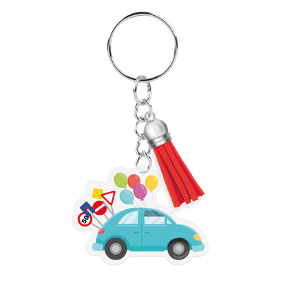 Porte-clés en acrylique en forme de permis de conduire