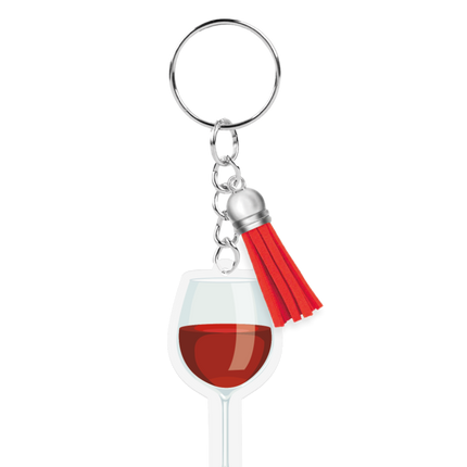 Porte-clés en acrylique « Vin rouge »