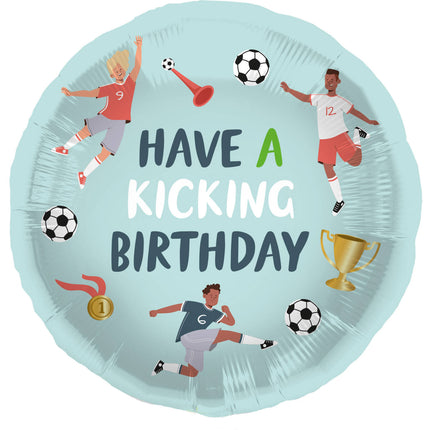 Ballon d'hélium de football Have A Kicking Birthday Vide 45cm