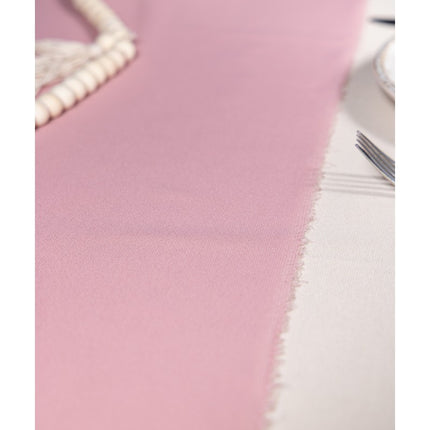 Chemin de table rose uni 5m