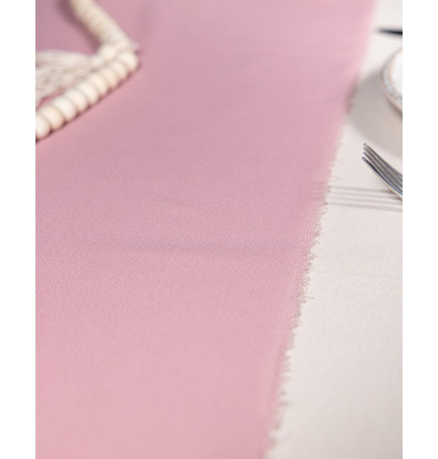 Chemin de table rose uni 5m
