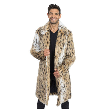 Veste longue en fausse fourrure - Imprimé animal - Unisexe