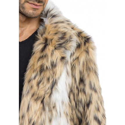 Veste longue en fausse fourrure - Imprimé animal - Unisexe