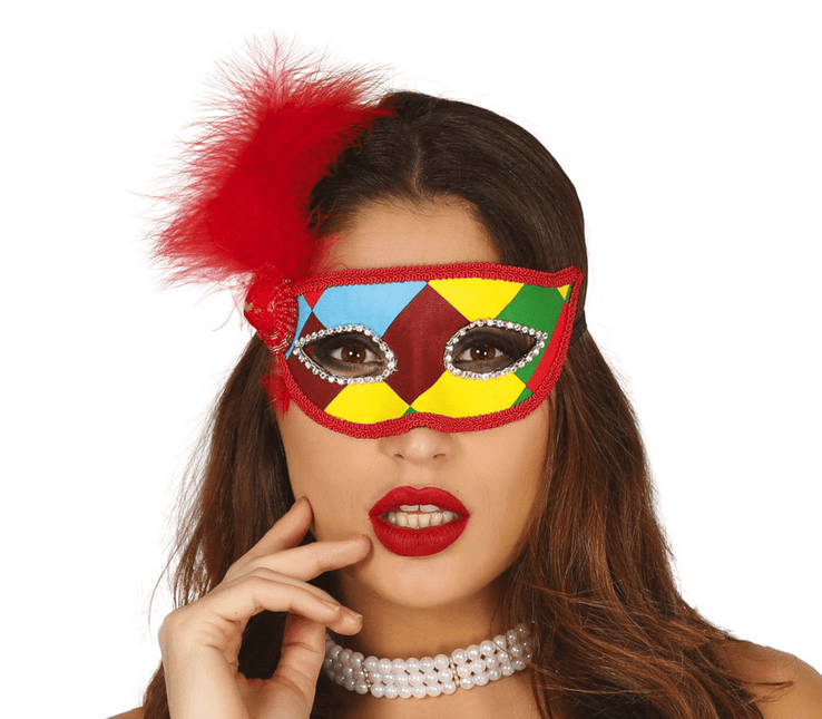 Arlequi Masker Veer van Fiestas Guirca koop je bij Partywinkel