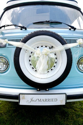 Autodecoratie Creme 1,8m 2st van Partydeco koop je bij Partywinkel