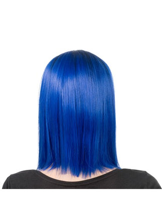 Perruque Aya bleue et noire, 40 cm