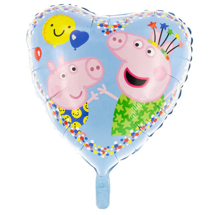 Ballon à l'hélium Peppa Pig en forme de cœur, vide, 45 cm