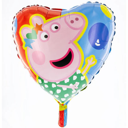 Ballon à l'hélium Peppa Pig, cœur coloré, vide, 45 cm