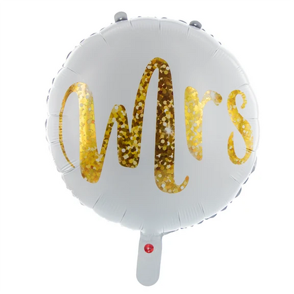 Ballon blanc à l'hélium « Mrs Leeg » 45 cm