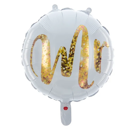 Ballon blanc à l'hélium « Mr Leeg », 45 cm