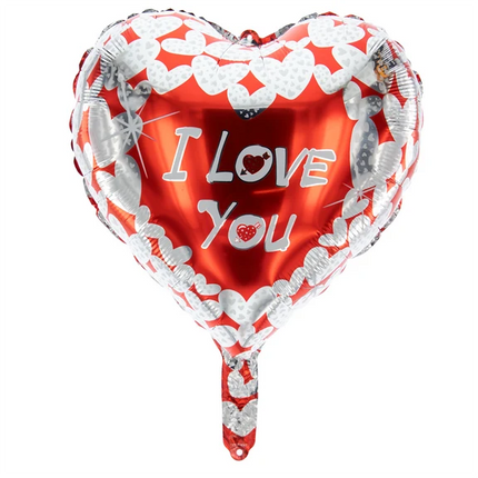 Ballon à l'hélium « I Love You » en forme de cœur, vide, 45 cm
