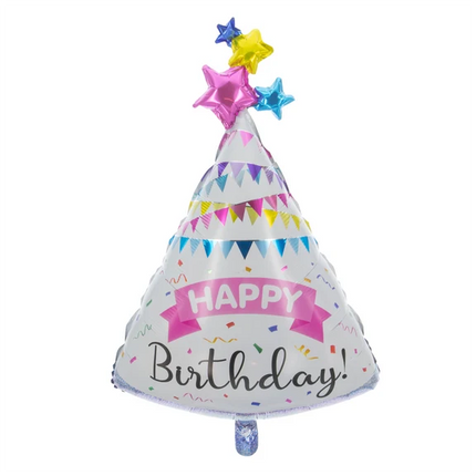 Chapeau de fête « Joyeux anniversaire » avec ballon à l'hélium, vide, 84 cm