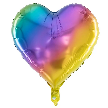 Ballon en hélium en forme de cœur arc-en-ciel, vide, 45 cm