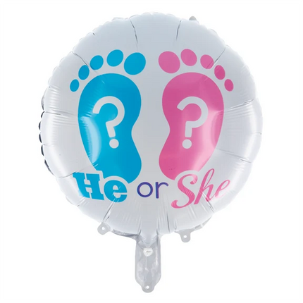 Ballon à l'hélium « Gender Reveal » en forme de pieds, non gonflé, 45 cm