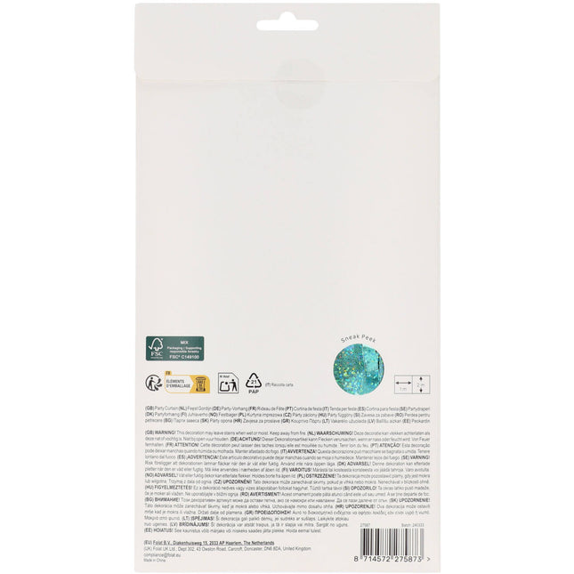 Rideau de porte turquoise 2m