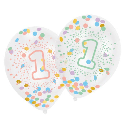 Ballonnen 1 Jaar Confetti Gevuld 27,5cm 6st van Riethmueller koop je bij Partywinkel