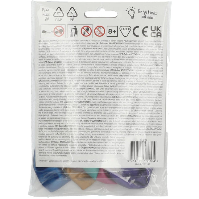 Ballonnen 10 jaar Happy 10th 33cm 6st van Folat koop je bij Partywinkel