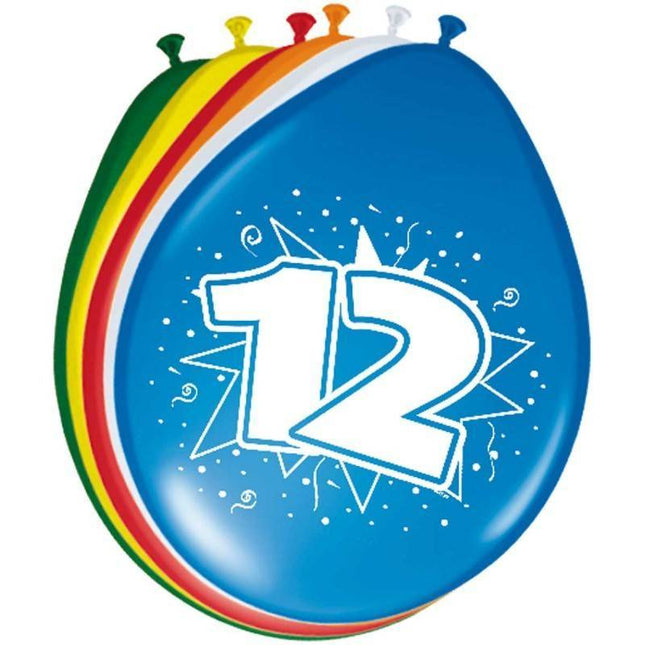 Ballonnen 12 Jaar 30cm 8st van Folat koop je bij Partywinkel