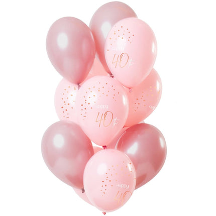 Ballonnen 40 Jaar Rose Goud 30cm 12st van Folat koop je bij Partywinkel
