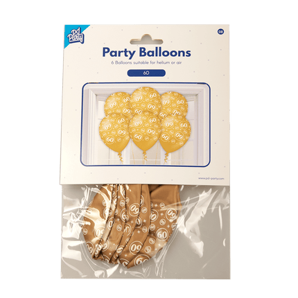 Ballonnen 60 Jaar 30cm 6st van Paper Dreams koop je bij Partywinkel