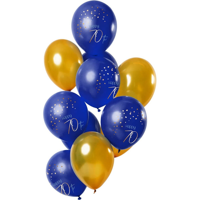Ballonnen 70 Jaar Blauw 30cm 12st van Folat koop je bij Partywinkel