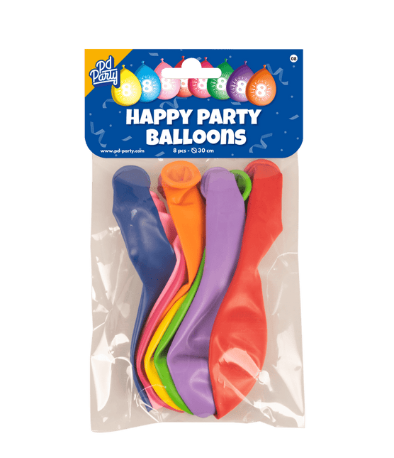 Ballonnen 8 Jaar Hoera 30cm 8st van Paper Dreams koop je bij Partywinkel