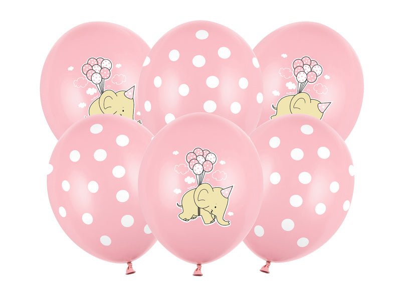 Ballonnen Baby Olifantje Roze 30cm 6st van Partydeco koop je bij Partywinkel