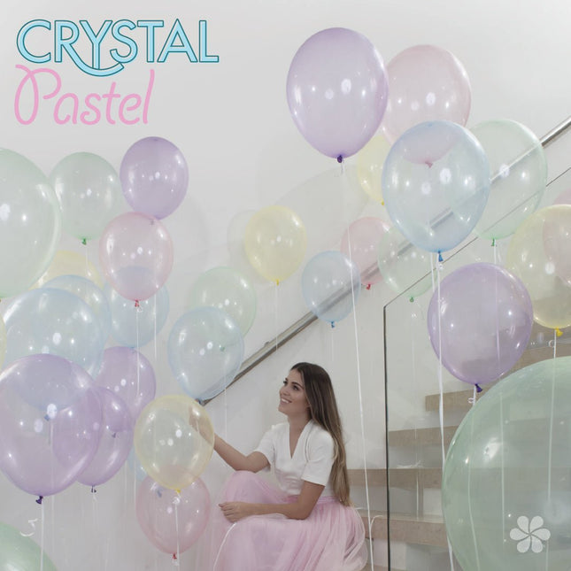 Ballonnen Crystal Pastel Yellow 321 30cm 50st van Sempertex koop je bij Partywinkel