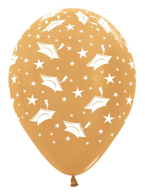 Ballonnen Graduation Hats Gold 570 30cm 25st van Sempertex koop je bij Partywinkel