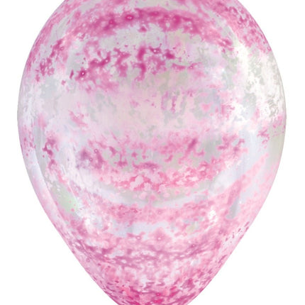 Ballonnen Graffiti Pink Crystal Clear 30cm 25st van Sempertex koop je bij Partywinkel