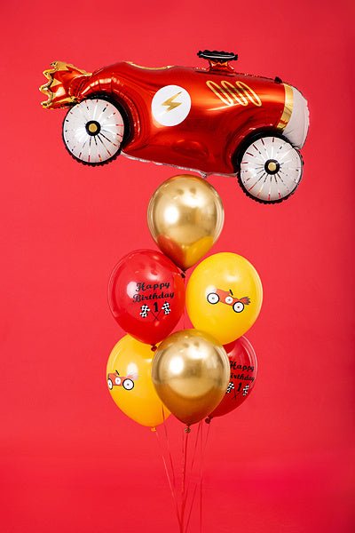 Ballonnen Happy Birthday Race Mix 30cm 6st van Partydeco koop je bij Partywinkel