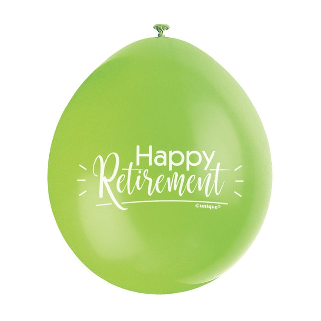 Ballonnen Happy Retirement 28cm 10st van Unique koop je bij Partywinkel