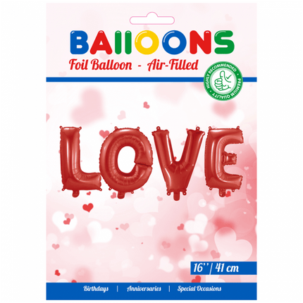 Ballonnen Letter Set Love Rood 41cm van WeFiesta koop je bij Partywinkel