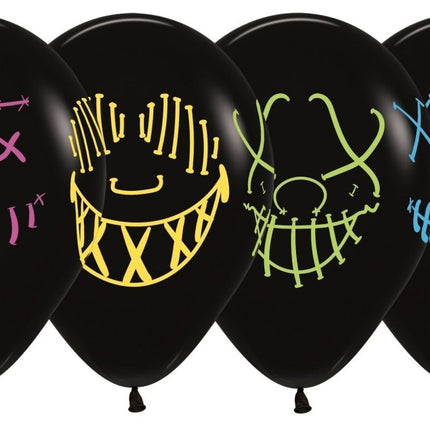 Ballonnen Masks Neon Ink Black 30cm 25st van Sempertex koop je bij Partywinkel