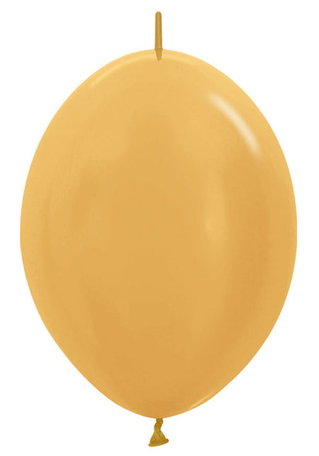 Ballonnen Metallic Gold 30cm 50st van Sempertex koop je bij Partywinkel