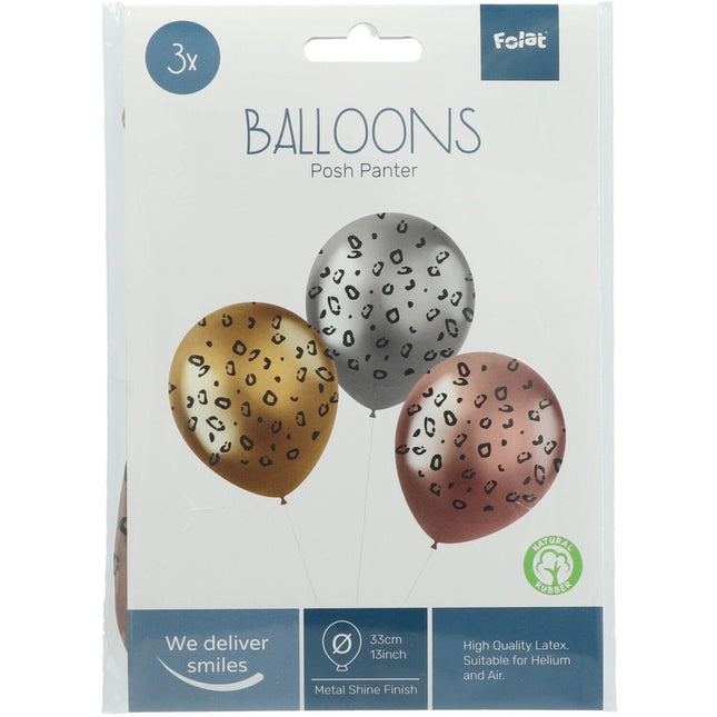 Ballonnen Panter 33cm 3st van Folat koop je bij Partywinkel