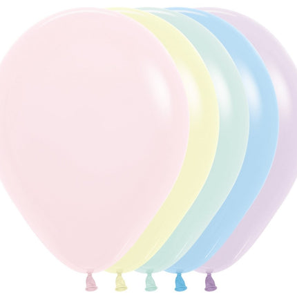 Ballonnen Pastel Matte Mix 30cm 12st van Sempertex koop je bij Partywinkel