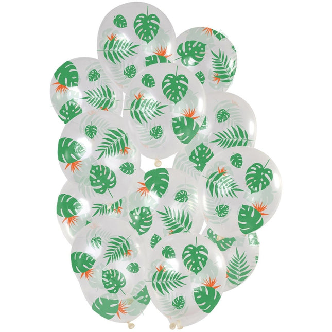 Ballonnen Tropische Bladeren 30cm 15st van Folat koop je bij Partywinkel