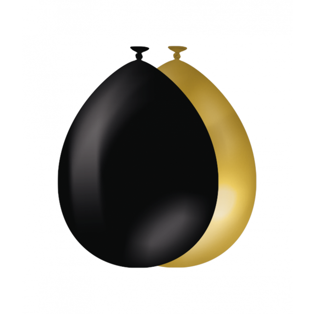 Ballons noirs dorés 30cm 25pcs