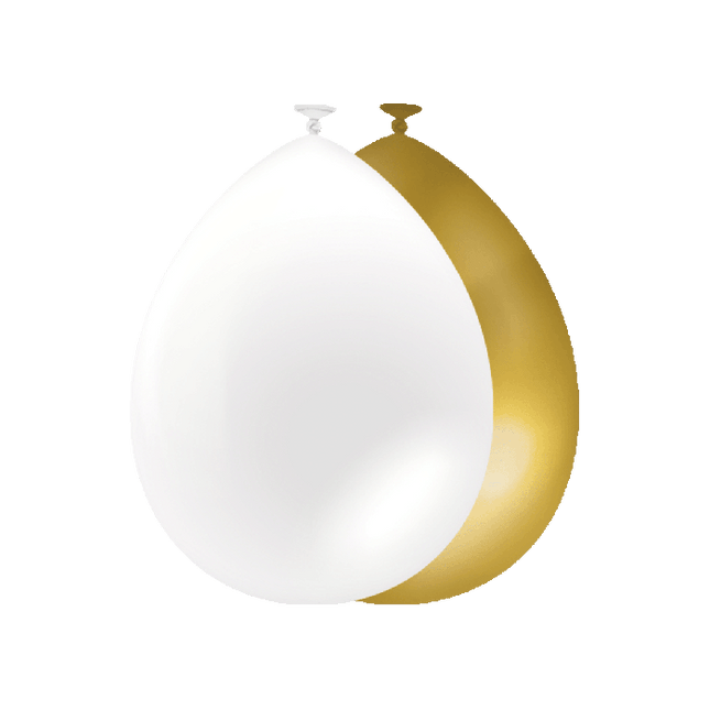 Ballons blancs dorés 30cm 50pcs