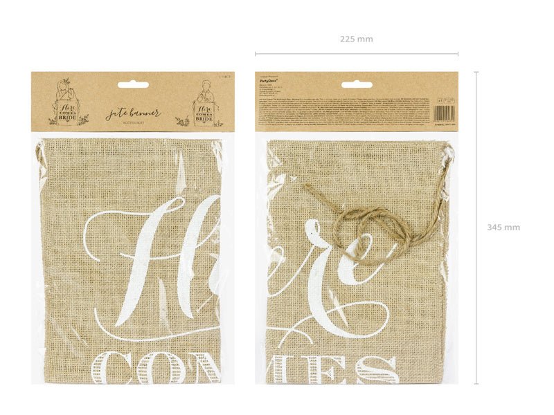 Banner Here Comes The Bride 51cm van Partydeco koop je bij Partywinkel