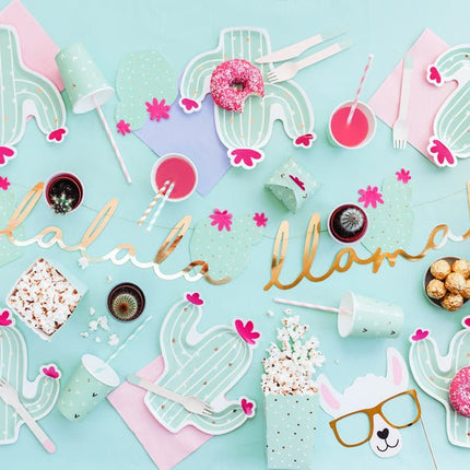 Banner Lalala Llama Goud 82cm van Partydeco koop je bij Partywinkel