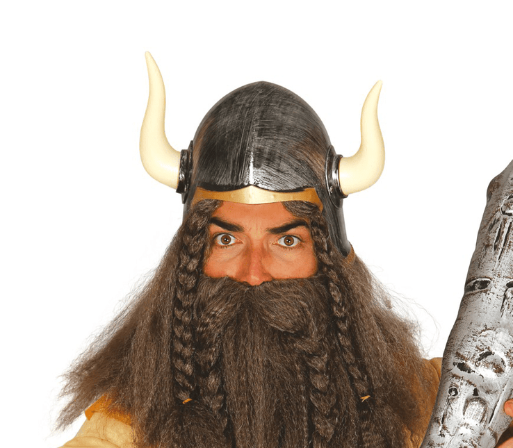 Barbaarse Helm Met Horens van Fiestas Guirca koop je bij Partywinkel
