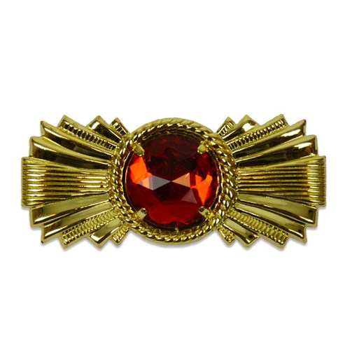 Epingle à béret allongée avec pierre rouge