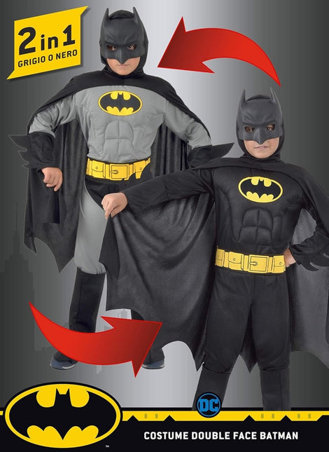 Batman Costume Reversible Grigio/Nero C/Muscoli Kind van Ciao International koop je bij Partywinkel