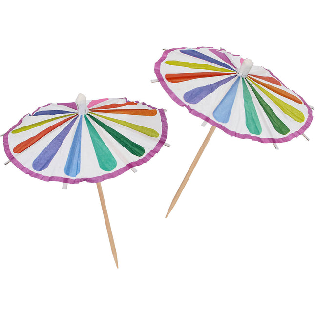 Autocollants colorés pour cocktails Parapluie 10pcs