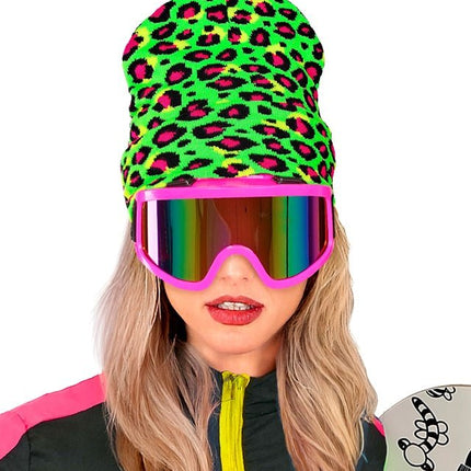 Beanie Luipaard Neon Groen van Widmann koop je bij Partywinkel