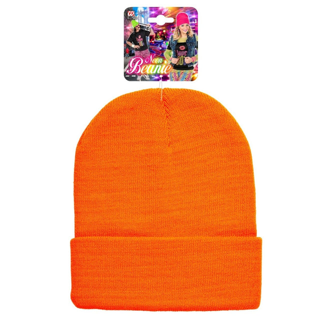 Beanie Neon Oranje van Widmann koop je bij Partywinkel