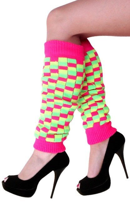 Beenwarmers Fluor Roze/Geel/Groen van PartyXplosion koop je bij Partywinkel