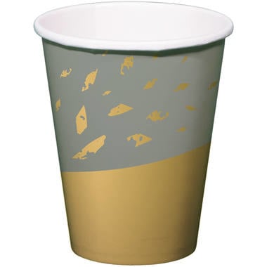 Bekers Goud Grijs 250ml 8st van Folat koop je bij Partywinkel